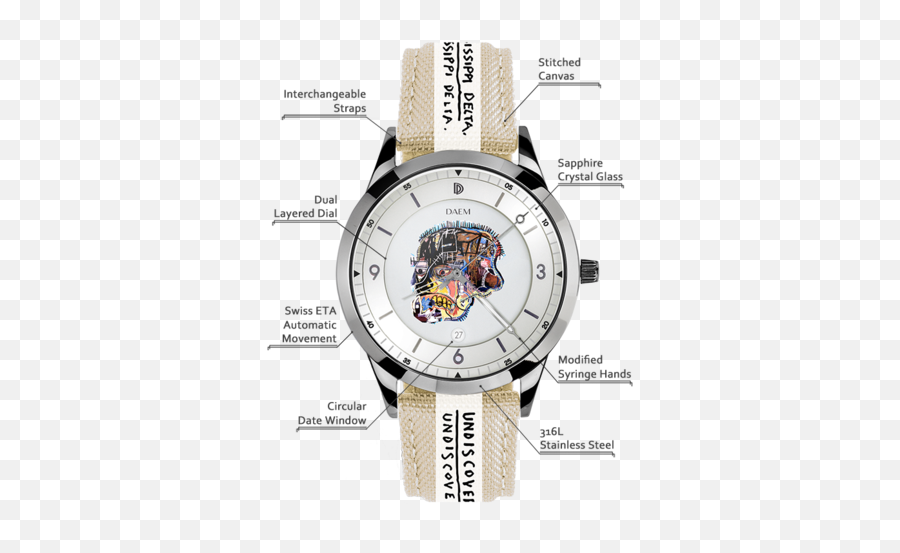 Skull Watch By Basquiat - Basquiat Watch Png,Watch Hands Png