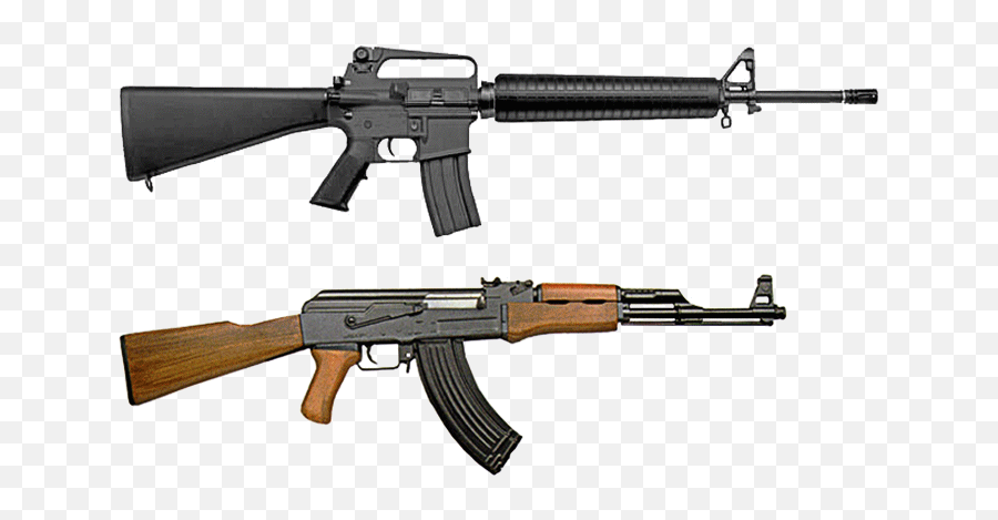 M16 And Ak - Ak 47 And Ar 15 Png,Ak 47 Png