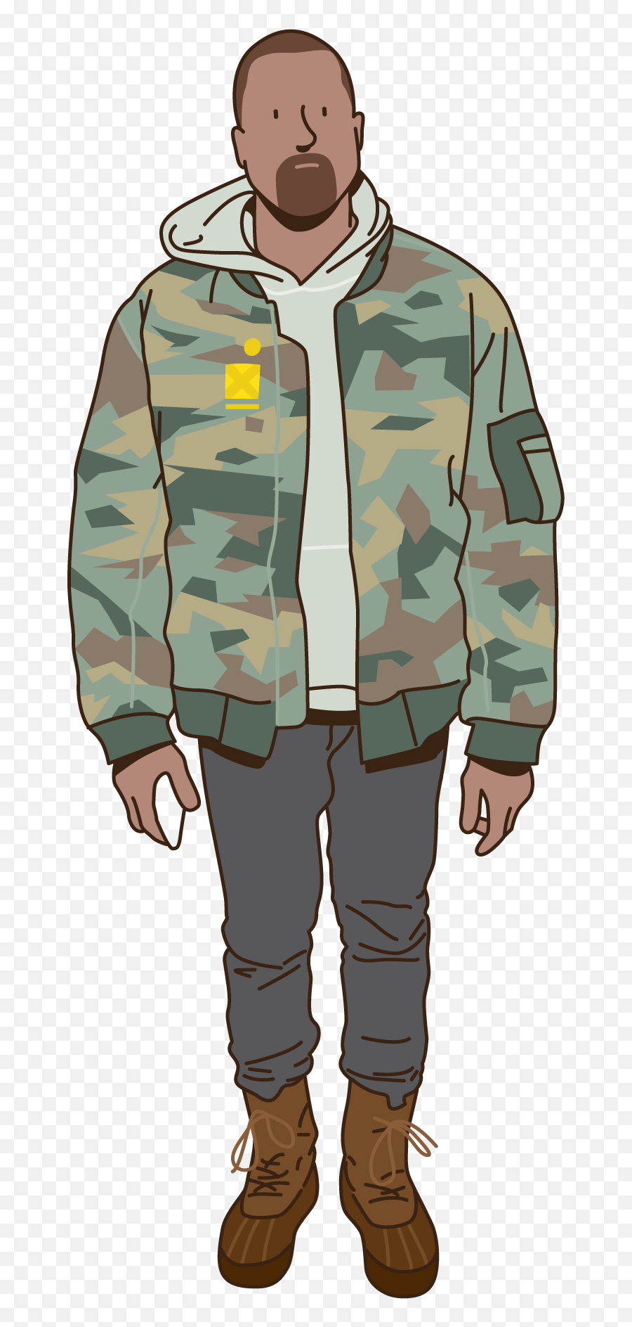 Jacket Clipart Living Things - Camouflage Jacket Vector Png,Kanye West Transparent Background