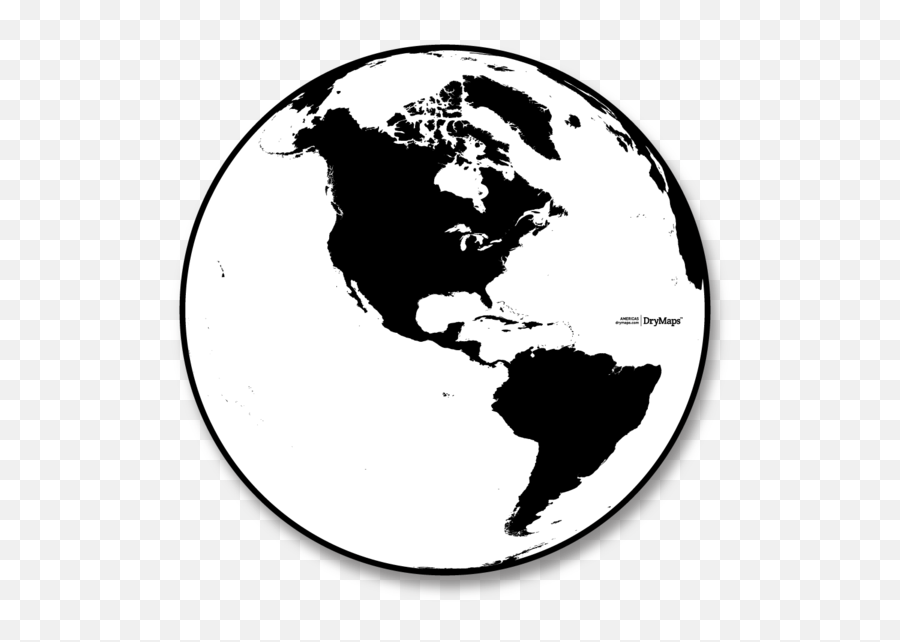 Americas - Black And White Globe North America South America Png,Globe Black And White Png