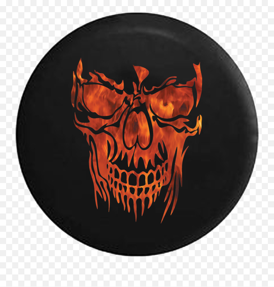 Fire Skull Png - Hell And Back Flaming Skull Face Skull Jeep Skull Tire Cover,Skull Face Png