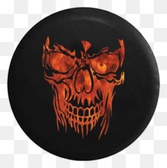 Fire Skull Png - Hell And Back Flaming Skull Face Skull Jeep Skull Tire Cover,Skull Face Png
