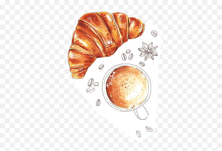 Download Largest Collection Of Free To Edit Croissantsuper - Drawing Croissant Coffee Png,Croissant Png