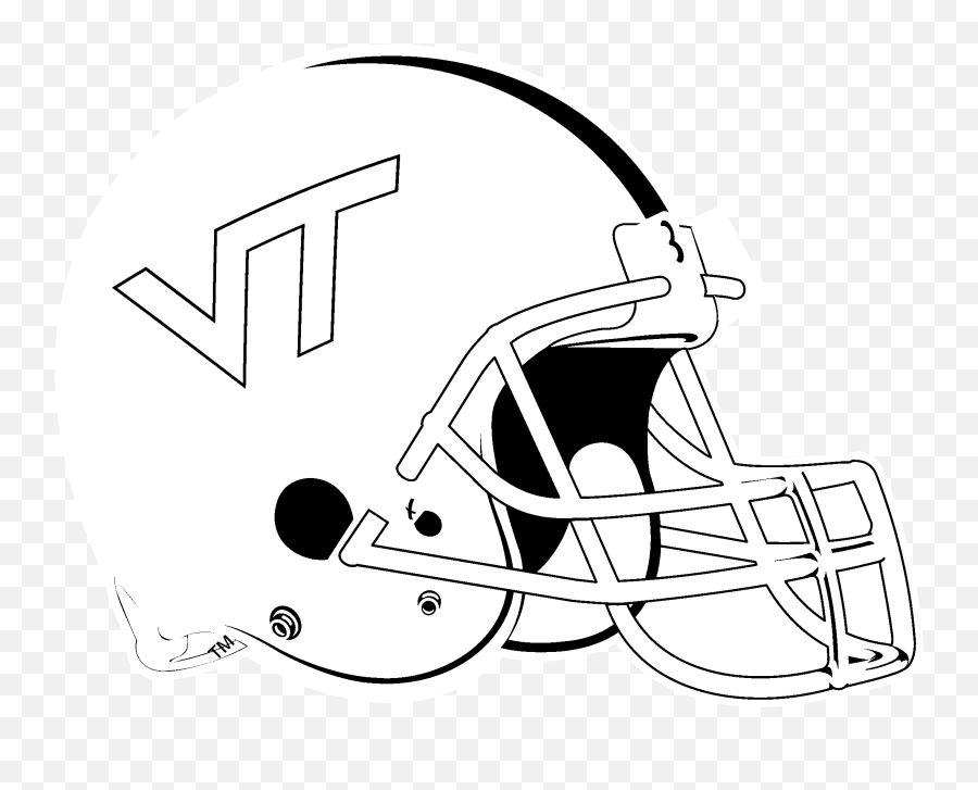 Download Virginia Tech Hokies Logo - Virginia Tech Football Helmet Black And White Png,Cleveland Browns Logo Png