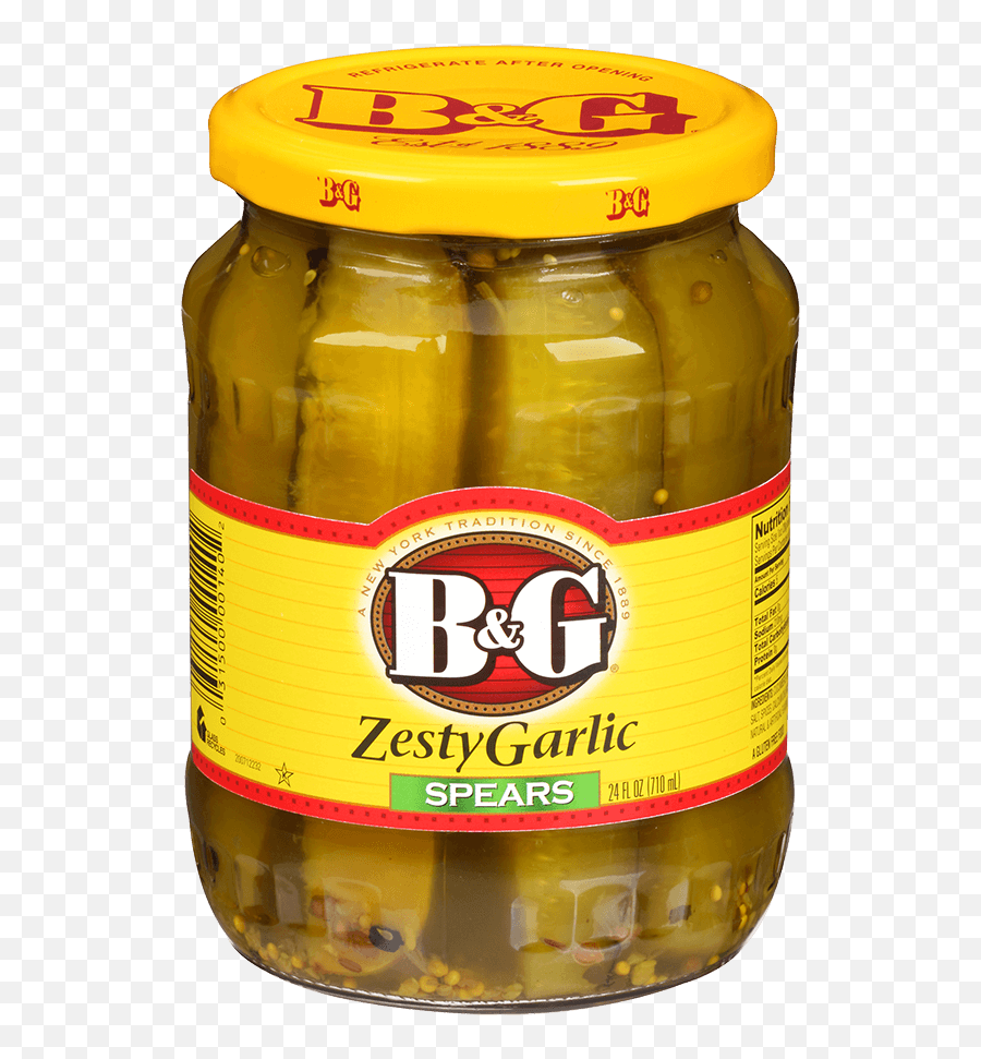 Zesty Garlic Pickle Spears Bu0026g Condiments - B G Relish Png,Pickle Transparent