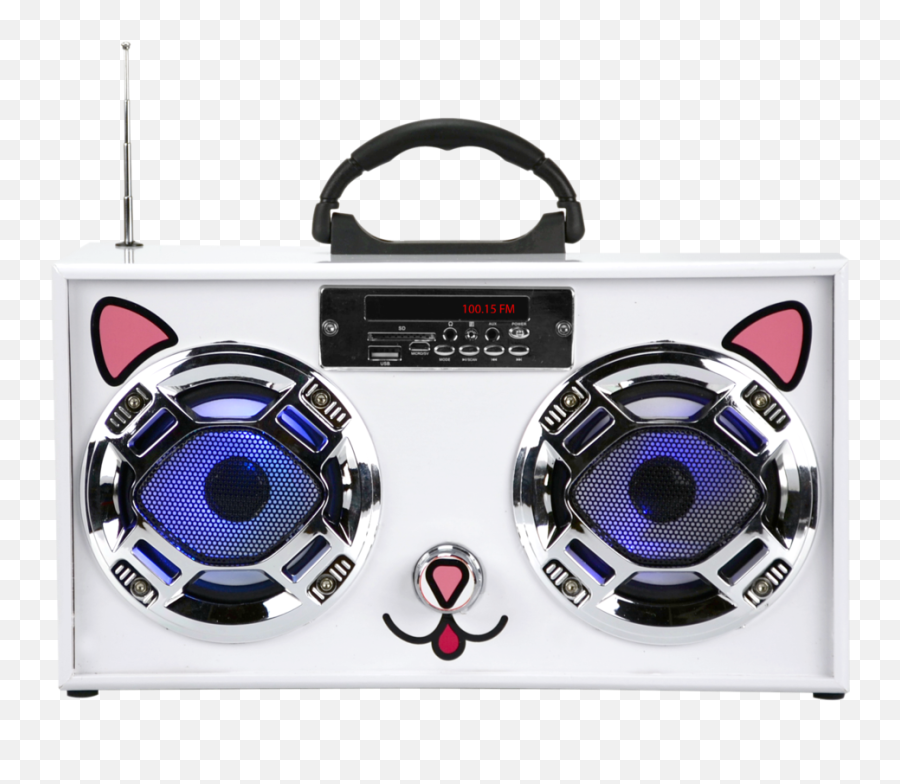 Kuwaii Cat Boombox W Led Speakers - Cat Mini Boom Box Png,Boombox Transparent