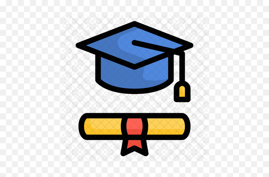 Graduation Cap Icon Of Colored Outline - Graduation Cap Symbol Png,Graduation Icon Png