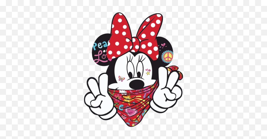 Arts Illustration Visual Minnie Mouse - Minnie Mouse Peace Sign Clipart Png,Minnie Mouse Face Png