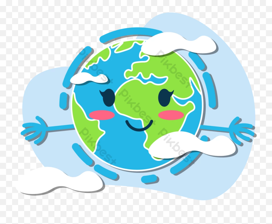 Cartoon Blue Earth Vector Elements Png Images Ai Free - Vertical,Gambar Icon Microsoft Word