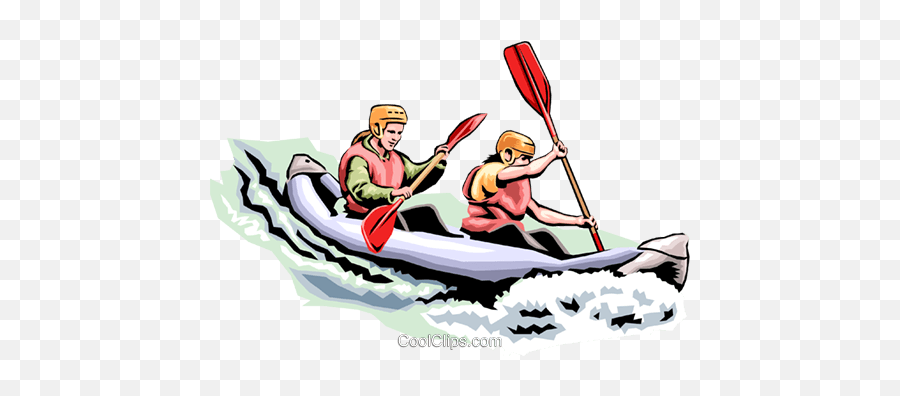 People Kayaking Royalty Free Vector Clip Art Illustration - White Water Rafting Clip Art Png,Kayaking Png