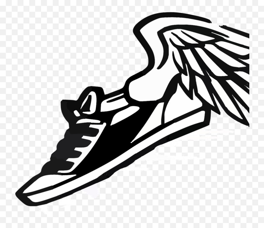 Running Shoe With Wings Svg Vector - Track Running Shoes Logo Png ...