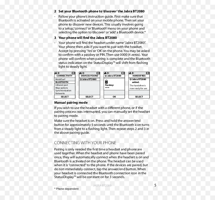 Jabra Bt2080 User Manual - Document Png,Jabra Icon