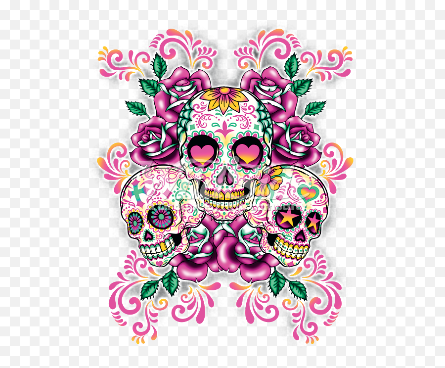 Download Day Of The Dead Wallpaper Hd Backgrounds - Sugar Skulls With Flowers Png,Day Of The Dead Png
