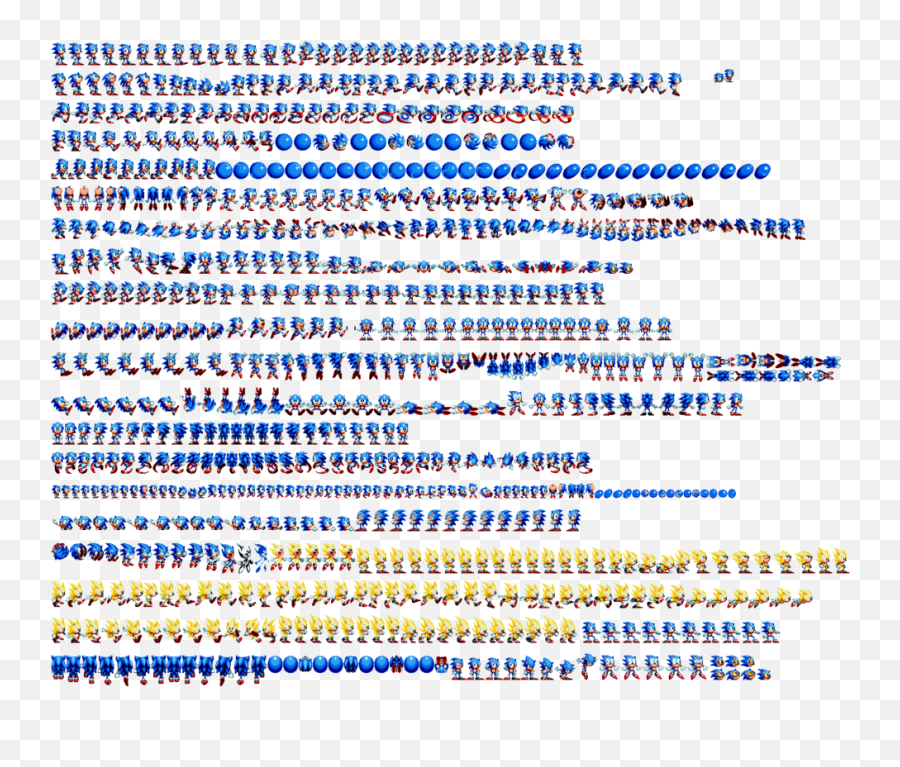 Sonic Sprite Sheet - Free Transparent PNG Download - PNGkey
