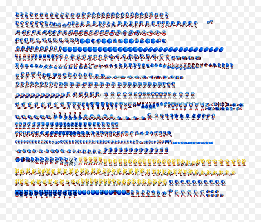 A Transparent Sonic Mania Sprite Sheet - Sonic Mania Sonic Sprite Sheet Png,Sheet Png