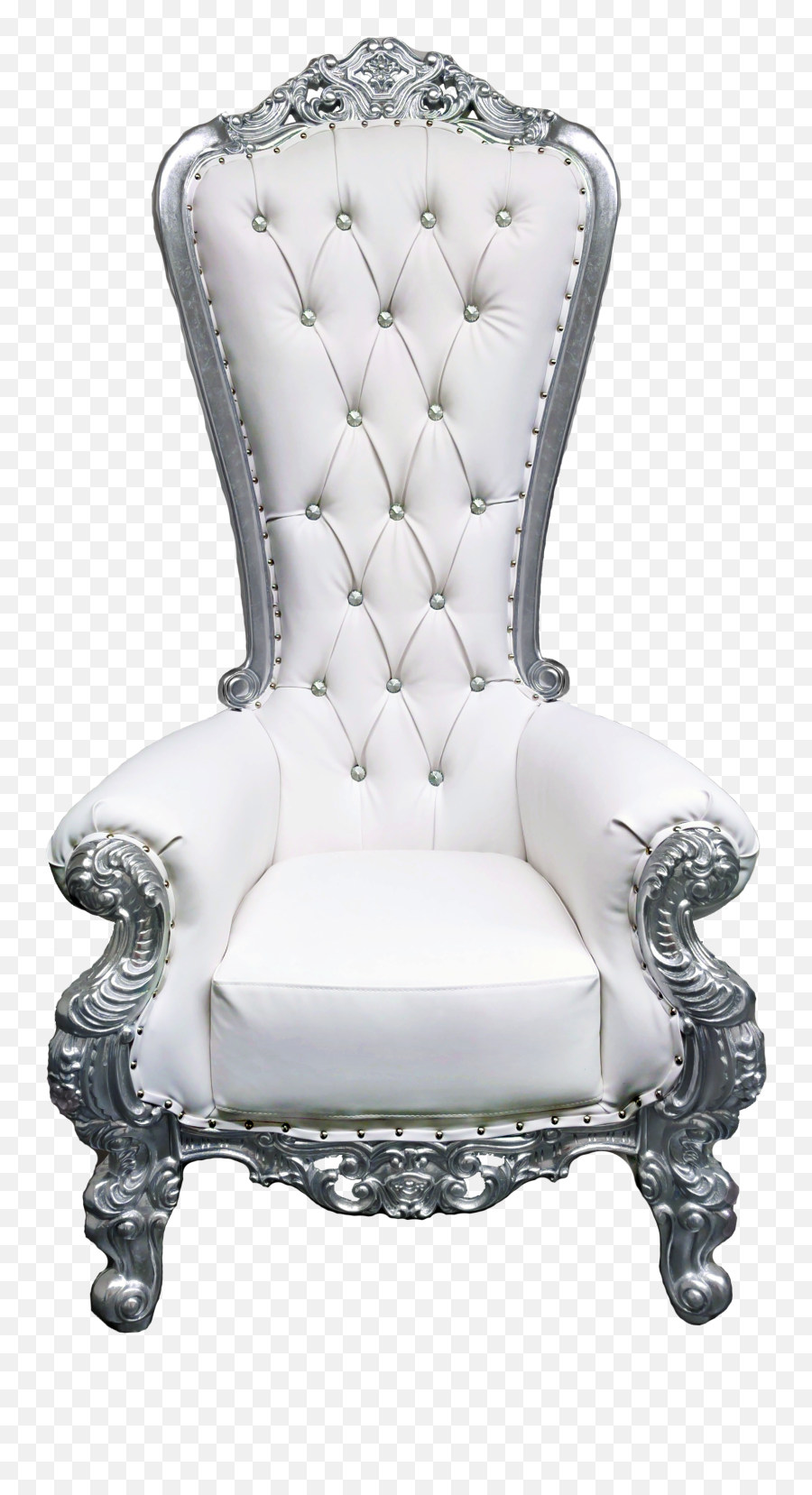 Queen Throne Chair Silverwhite - Throne Chair For Sale Png,Throne Chair Png