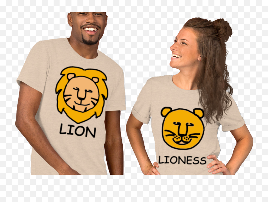Lion And Lioness - Couples Shirts Lion And Lioness Shirt For Couples Png,Lioness Png