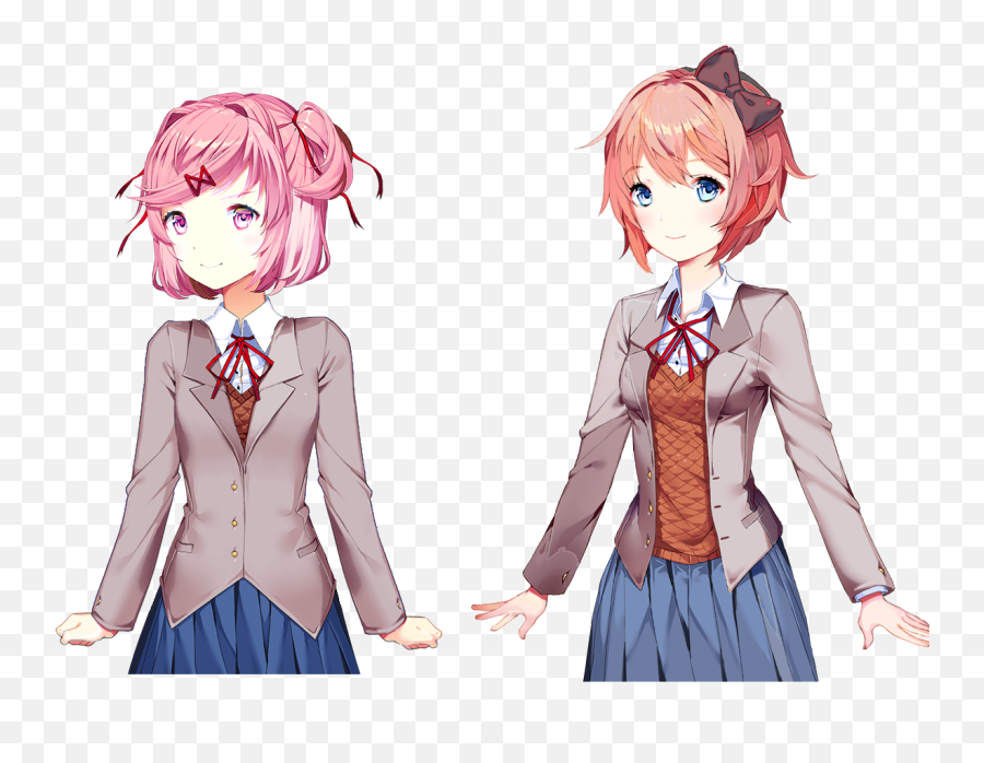 Slightly Altered Sayori And Natsuki - Dokidoki Literature Club Natsuki Sprites Png,Sayori Png