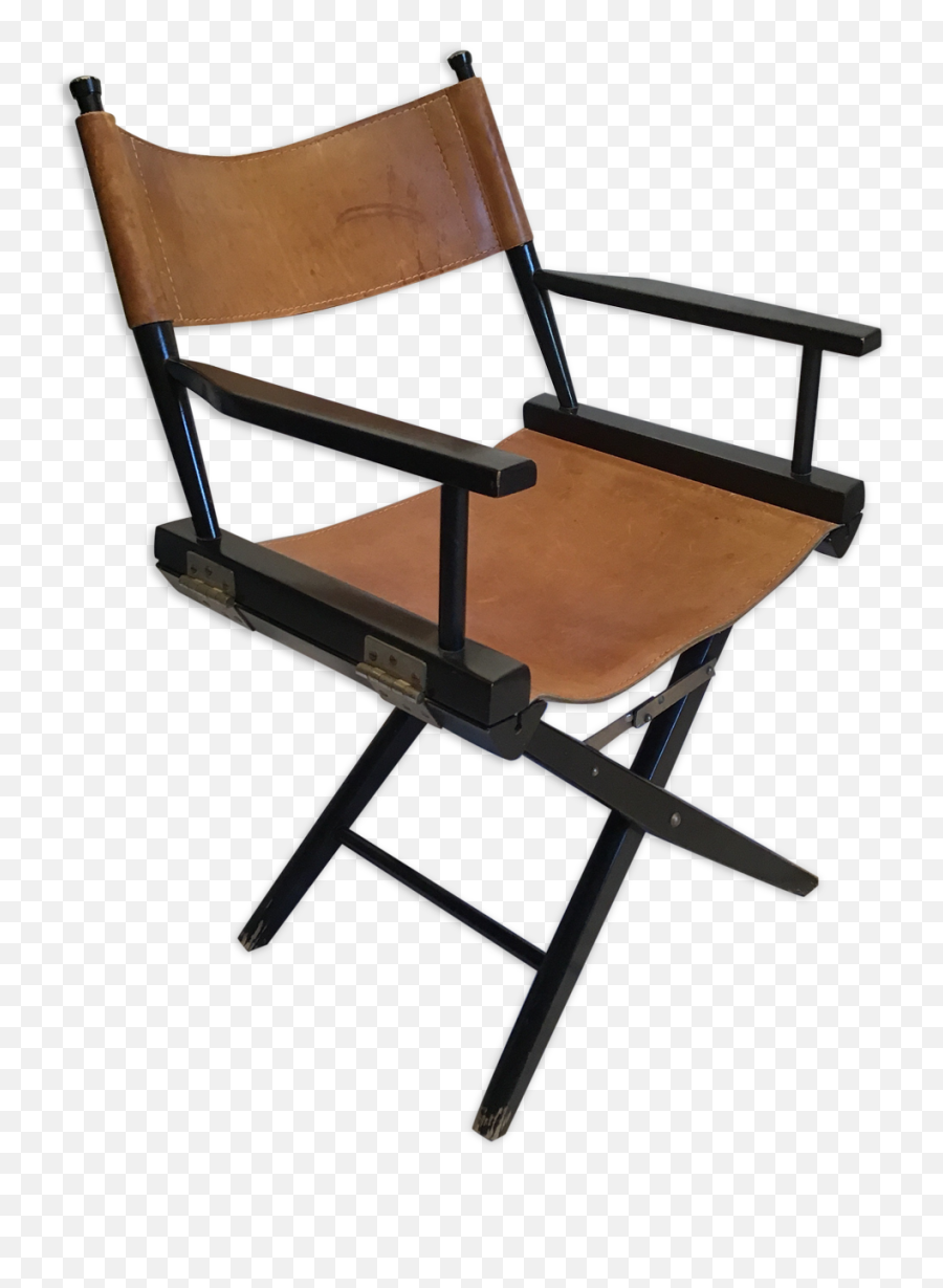 Leather Director Chair - Wood Black Good Condition Vintage Euc53ul Chair Png,Director Chair Png