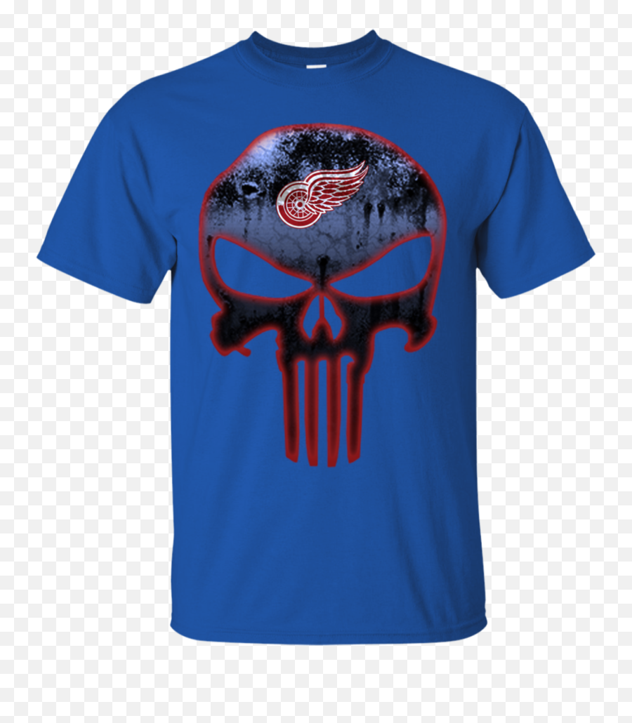 Detroit Red Wings Hockey The Punisher Skull Shirts Png