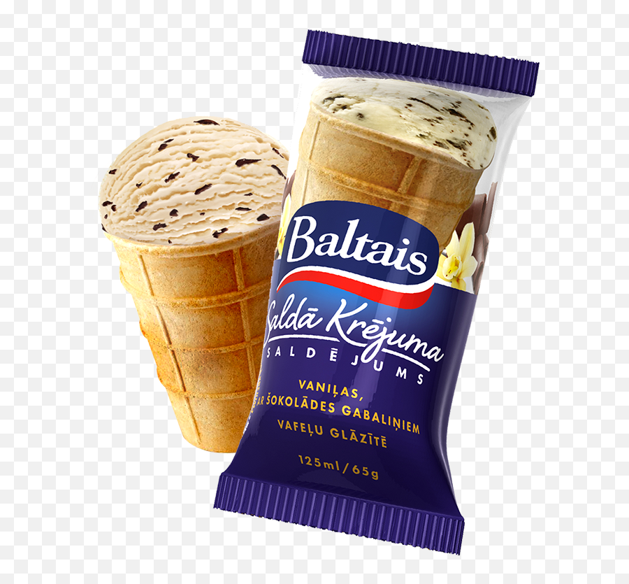 Baltais Vanilla Cream Ice With Chocolate Pieces - Balbiino Baltais Png,Vanilla Ice Cream Png