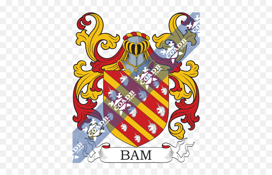 Bam Family Crest Coat Of Arms And Name History - Mexican Herrera Family Crest Png,Bam Png