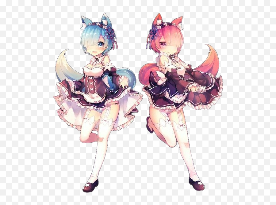 Rezero Rem Ram Anime Manga Videogames Sticker By Juan - Rem And Ram Subaru Png,Rem Transparent