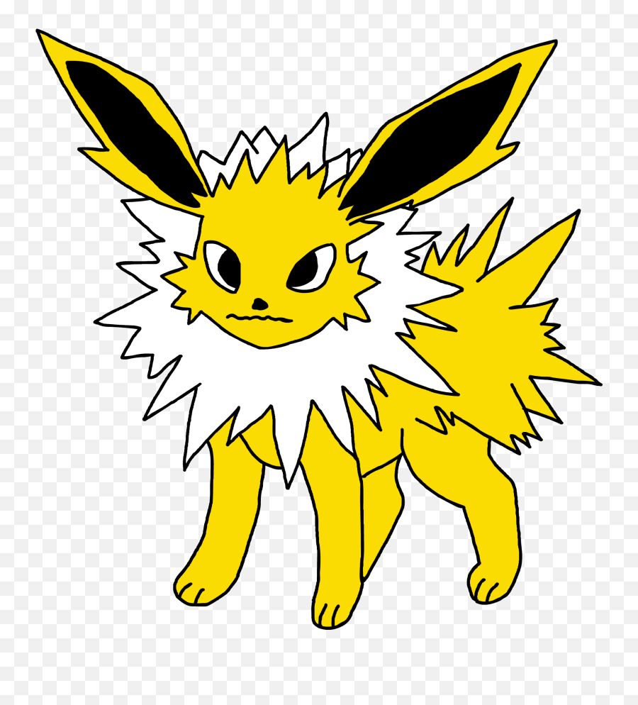 I Drew Jolteons Eyes Wrong Ended Up - Pokemon Drawing Of Jolteon Png,Jolteon Transparent