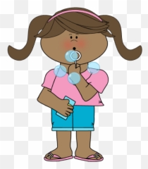 Girl Blowing Bubbles - Free Clipart png