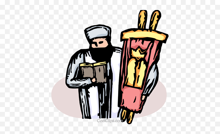 Rabbi With The Torah Royalty Free Vector Clip Art - Judaism Png,Torah Png