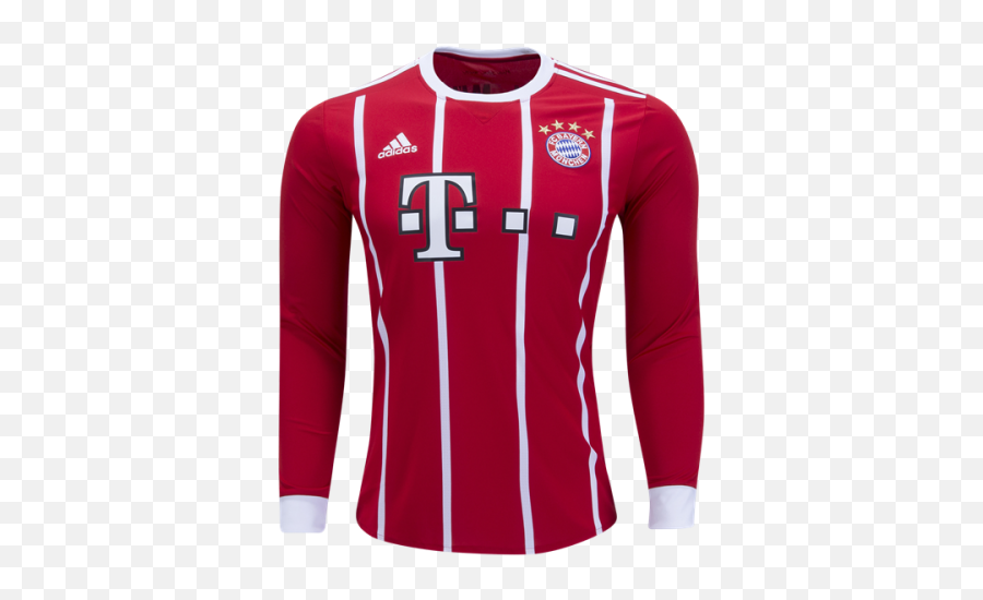 Bayern Munich 2017 - 18 Home Long Sleeve Soccer Jersey Shirt Jersey Bayern Munchen 2017 Png,Soccer Jersey Png