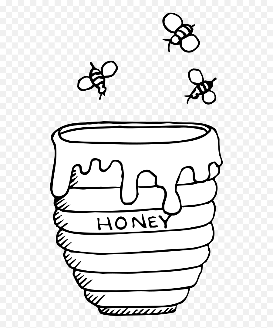Bees Around A Honey Pot Svg Clip Arts - Winnie The Pooh Honey Drawing Png,Honey Pot Icon