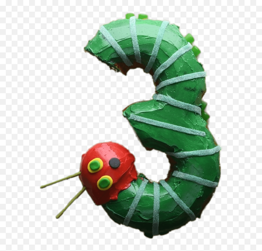 The Very Hungry Caterpillar Number 3 - Hungry Caterpillar Cake 3 Png,Caterpillar Transparent Background