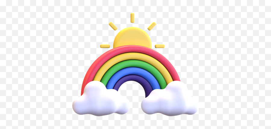 Rainbow Icon - Download In Colored Outline Style 3d Rainbow Clouds Png,No Man Sky Icon