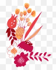 Download Hand Drawn Pomegranate Flower Png Transparent - Clip Art,Pomegranate Transparent