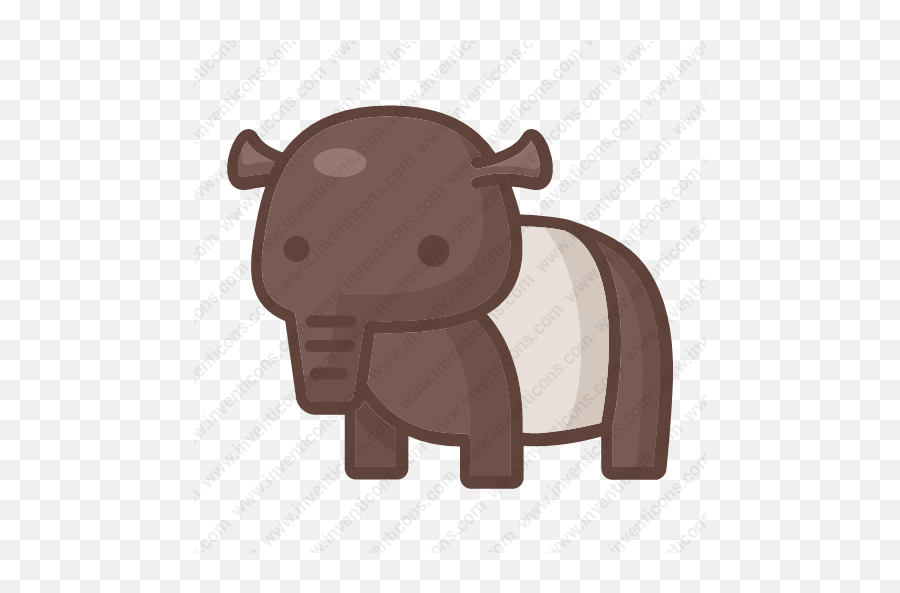Download Tapir Vector Icon Inventicons - Elephant Png,Animal Icon Free