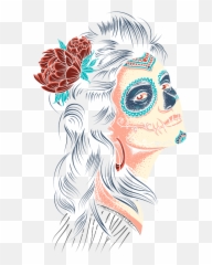 Cute Lady Of The Dead - La Calavera Catrina Puzzle For Sale Hair Design Png,Skull And Roses Icon Tumblr