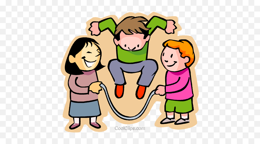 Little Boy With Girls Skipping Rope Royalty Free Vector Clip - Words That End With Ump Png,Jump Rope Png