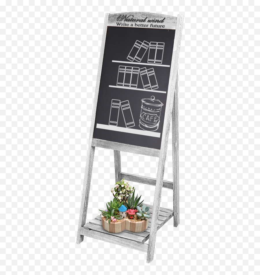 Download Hd Wood Framed Standing Chalkboard 46x16 - Blackboard Png,Chalkboard Frame Png