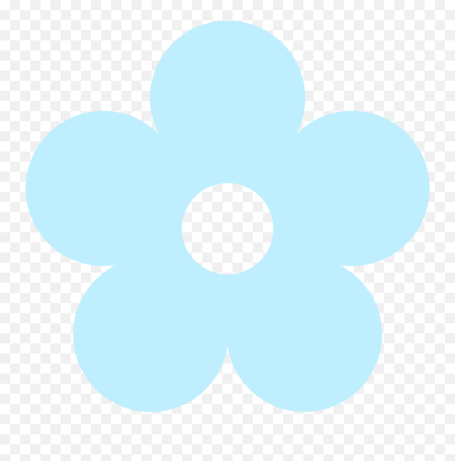 Blue Flower Clipart Baby - Light Blue Flower Png Plain Simple Flower Drawing,Blue Light Png