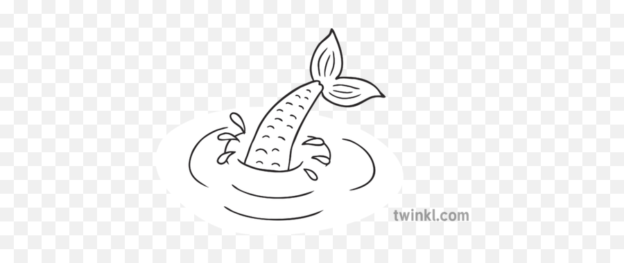 Ariel Mermaid Tail Dive Into Sea Morning Eyfs Ks1 Black And - Lewis Chessmen King Drawing Png,Mermaid Tail Png