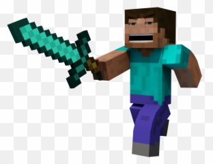 Picture - Minecraft Steve With Diamond Sword png