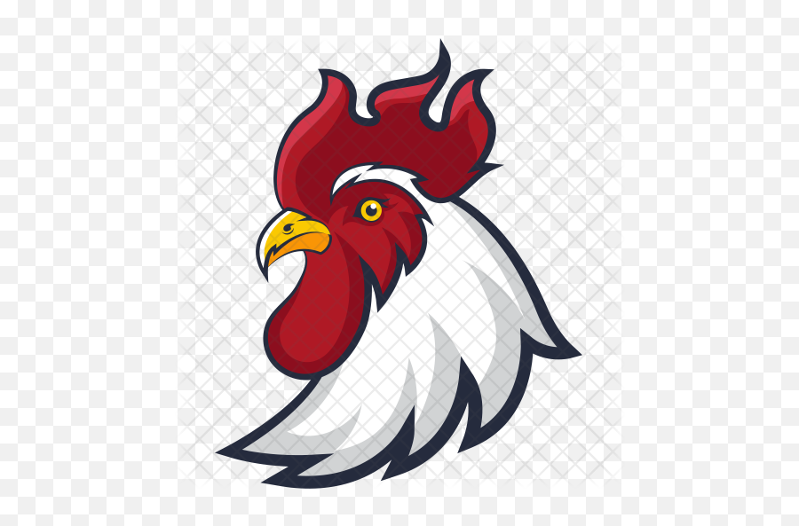 Rooster Icon Of Colored Outline Style - Rooster Icon Png,Chicken Head Png