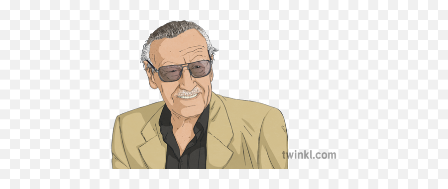 Stan Lee Portrait Marvel Comics Writer Famous Pow Celebrity - Cartoon Png,Stan Lee Png