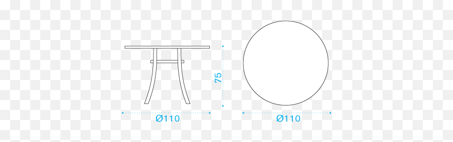 Round Table 110cm Elisir Ethimo - Dining Round Table Diagram Png,Round ...