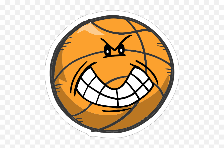 Angry Emoji Basketball Sticker - Basketball Hoop Png,Angry Emoji Transparent