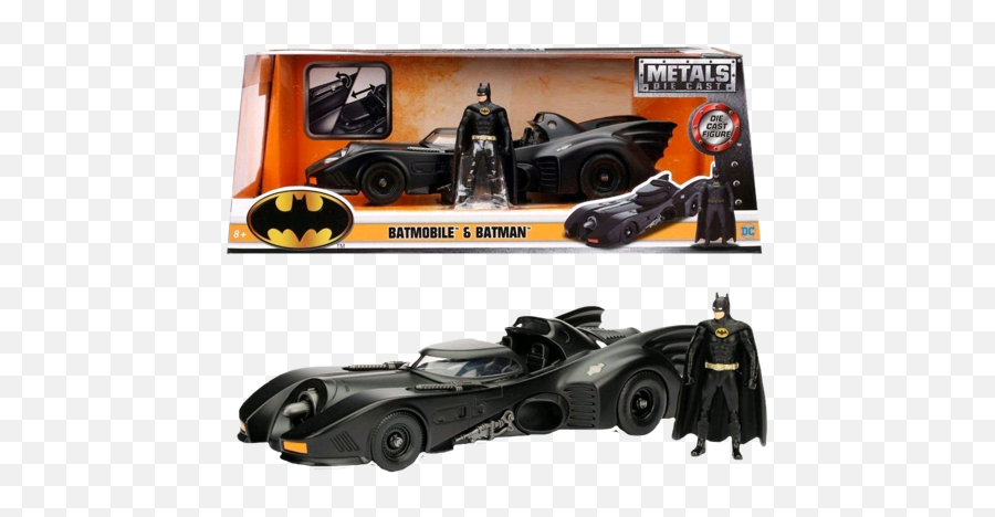 Dc Comics - Batmobile 1989 124 Scale Diecast Car Replica With Batman Action Figure Batman Die Cast Batmobile Batman Figure 1 24 Scale Png,Batmobile Png