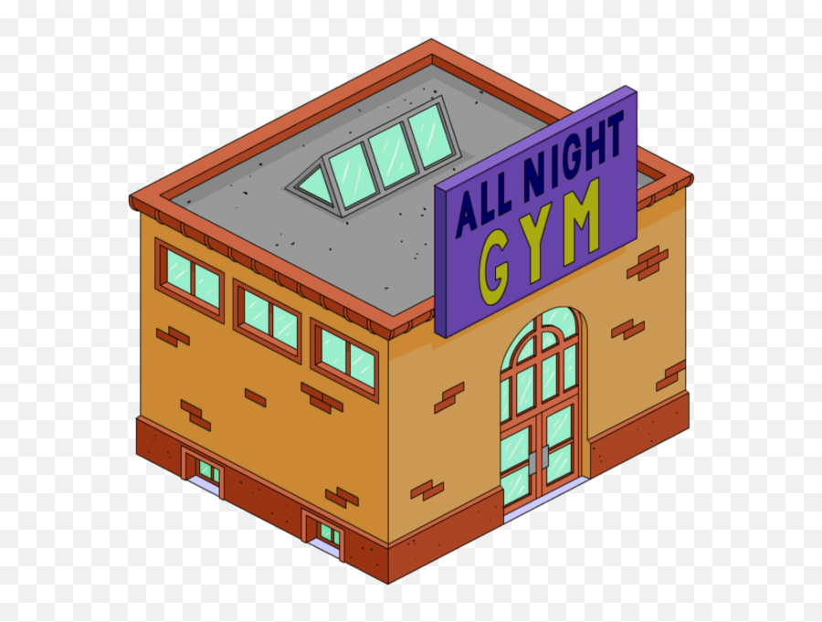 All Night Gym The Simpsons Tapped Out Wiki Fandom - Gym Building Cartoon Gif Png,Gym Png