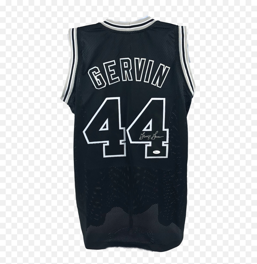 George Gervin Autograph Custom San Antonio Spurs Jersey Iceman Jsa Coa 3 - Sleeveless Png,San Antonio Spurs Logo Png
