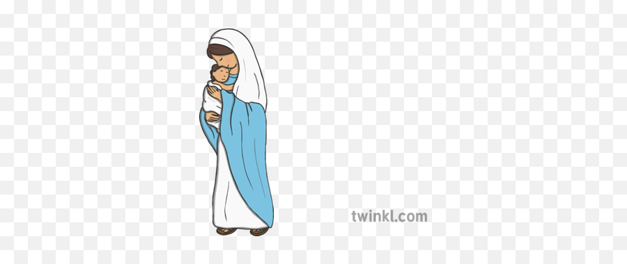 Mother Mary Holding Baby Jesus Christianity Religion Ks1 - Smadav Png,Baby Jesus Png